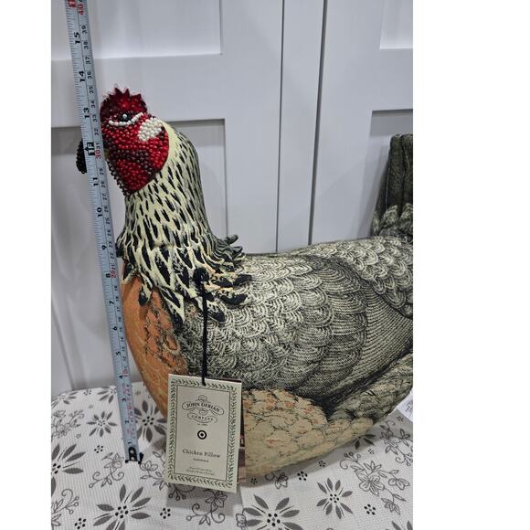 NWT John Derian for Target Chicken Pillow – Beaded Decorative Accent - Picture 3 of 15